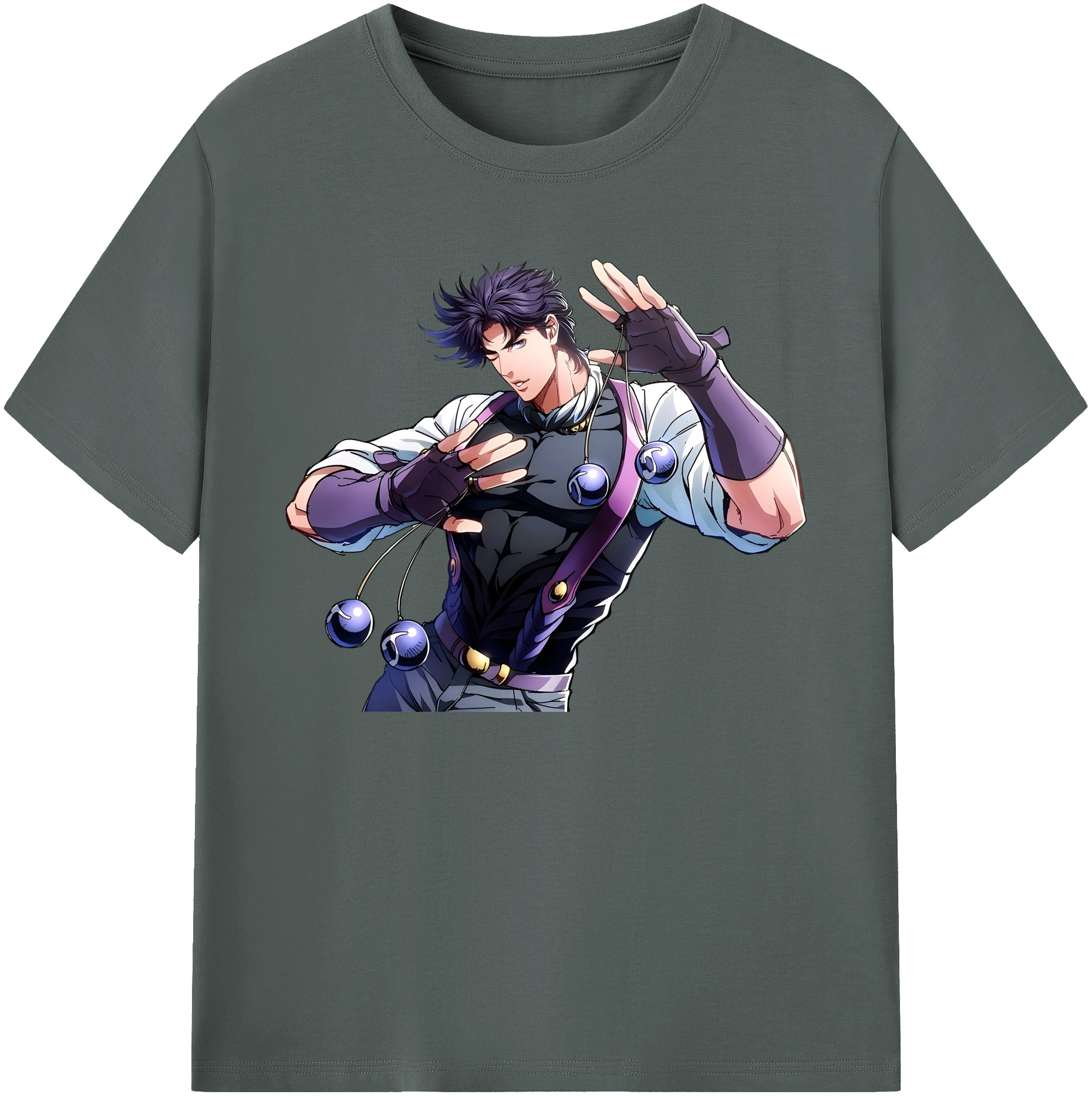 （画像用） ジョジョの奇妙な冒険 JoJo's Bizarre Adventure 綿100％ メンズ半袖Tシャツ｜肌触りやわらか＆通気性